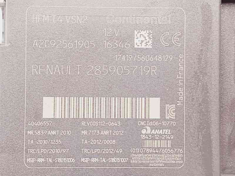 Recambio de modulo electronico para renault captur life referencia OEM IAM 285905719R 2