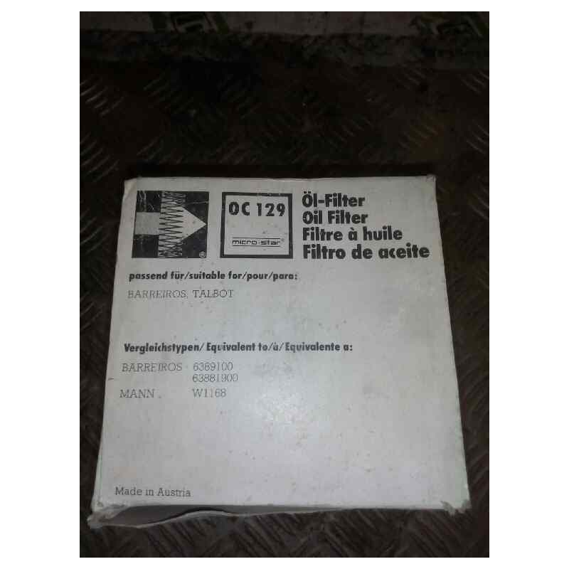 Recambio de filtro aceite para . no identificado referencia OEM IAM OC129 MARCA:MAHLE 2