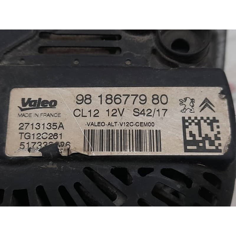 Recambio de alternador para citroën c3 feel referencia OEM IAM 9818677980 2