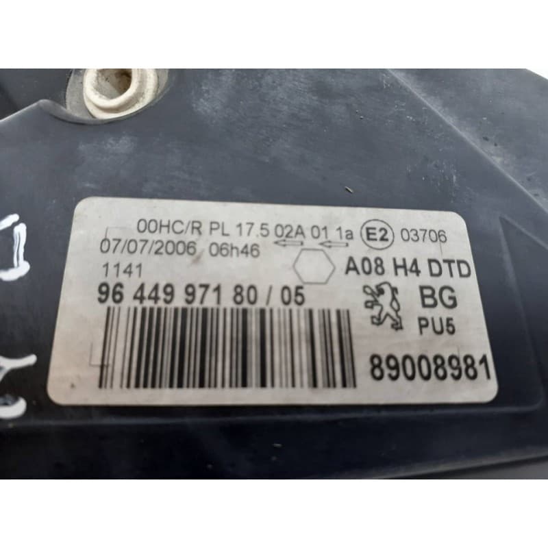 Recambio de faro derecho para peugeot 1007 urban referencia OEM IAM 9644997180 3