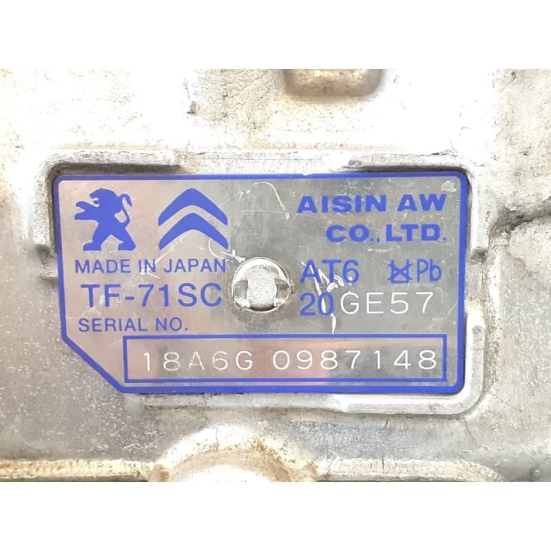 Recambio de caja cambios para peugeot 3008 allure referencia OEM IAM 20GE57 AT6 4