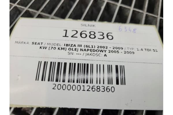 Motor Completo Bnm 1.4 TDI 69 Seat Ibiza Iii usado 10