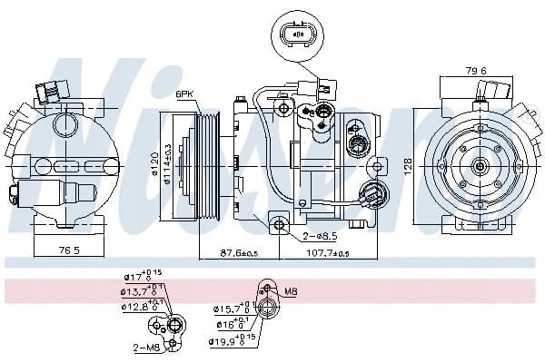Compresor de aire acondicionado Nissens 890563 usado 2