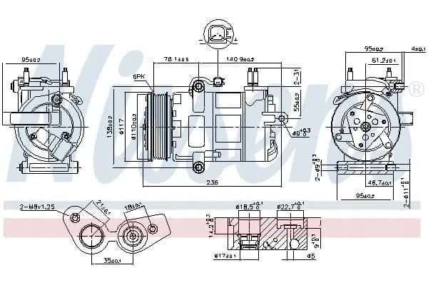 Compresor de aire acondicionado Nissens 890217 usado 2