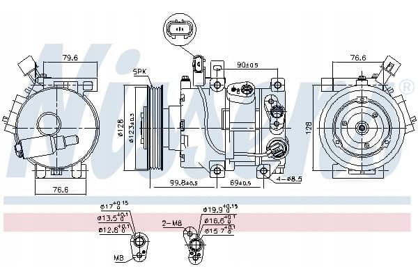 Compresor de aire acondicionado - Nissens 890562 usado 2