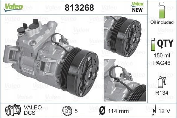 Compresor de Aire Acondicionado Valeo 813268 nuevo 2