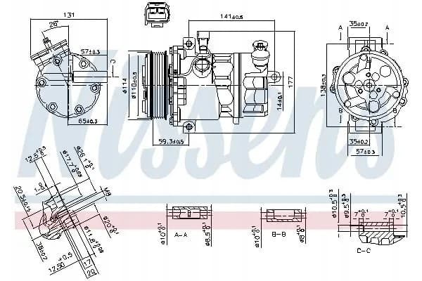Compresor de aire acondicionado Nissens 890074 usado 7
