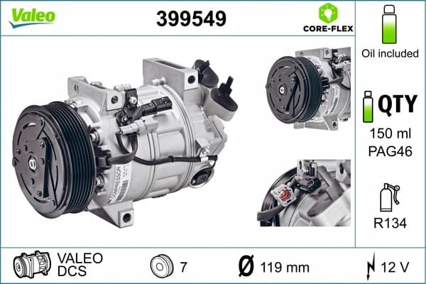 Compresor de aire acondicionado Valeo 399549 nuevo 2
