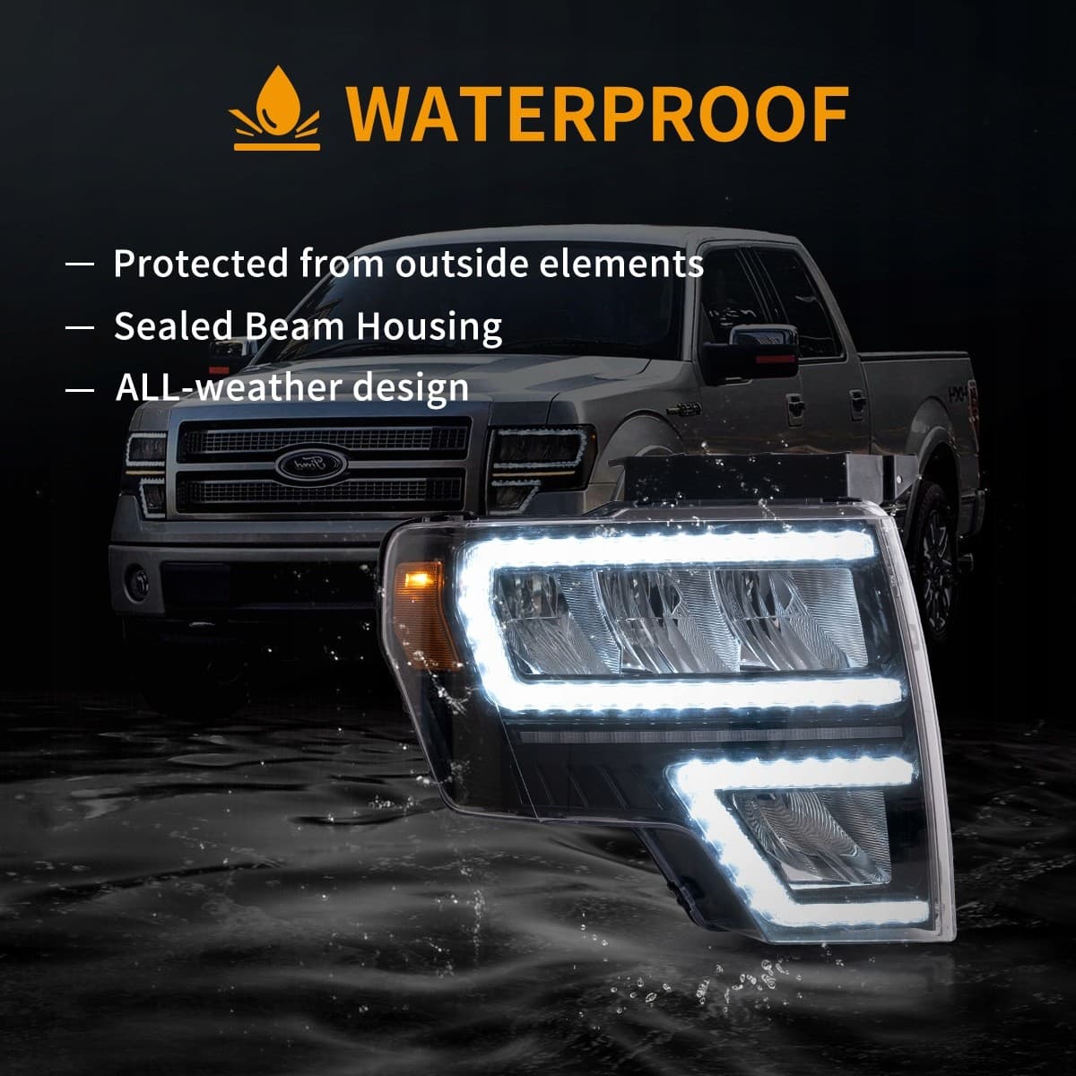 Faros delanteros Vland para Ford F-150 2009-2014 nuevo 6