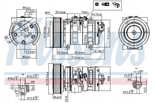 Compresor de aire acondicionado Nissens 89609 usado 2