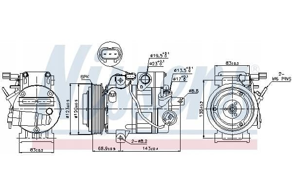 Compresor de aire acondicionado - Nissens 89304 usado 2