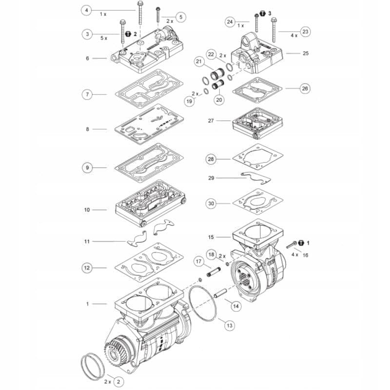 Wabco 9125109262 Kit de reparación para compresor de aire nuevo