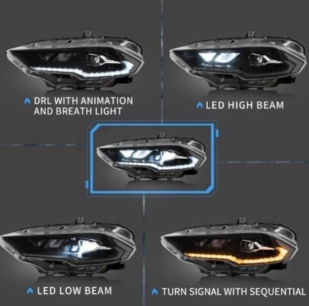 Faros delanteros LED para Ford Mustang 2018-2024 Vland nuevo 8