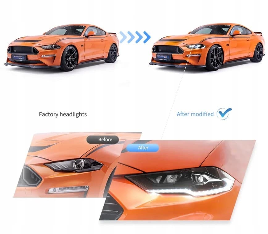Faros delanteros LED para Ford Mustang 2018-2024 Vland nuevo 10