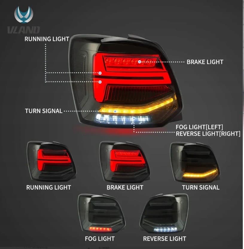 Juego de Luces Traseras Vland para VW Polo MK5 6R 6C nuevo 10