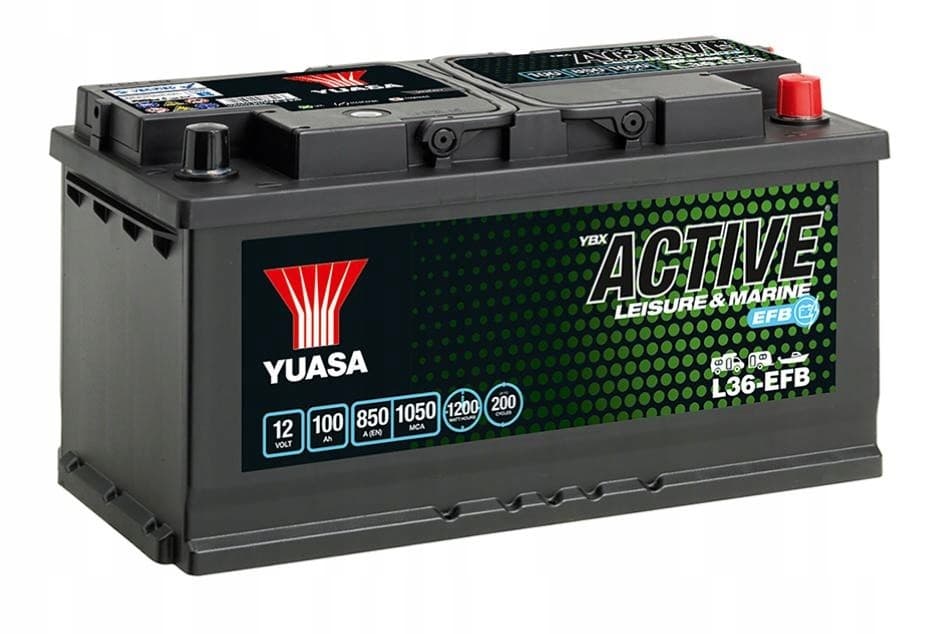 Batería Yuasa 100 Ah 850 A Efb para autocaravanas nuevo