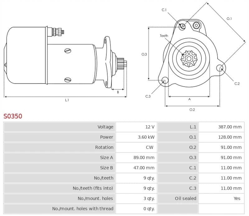Motor de Arranque As-Pl S0350 nuevo 5
