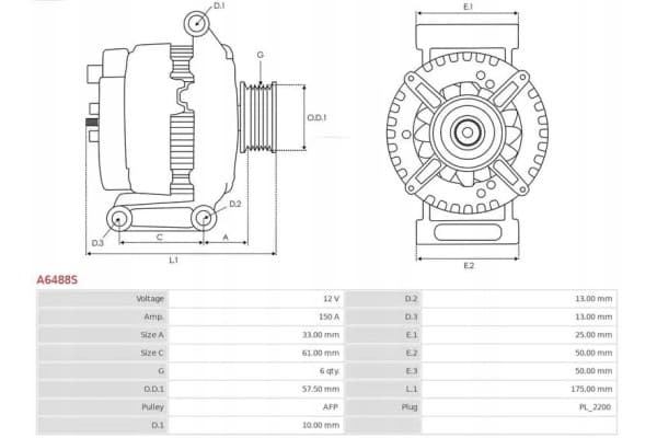 Alternador As-Pl A6488S nuevo 5