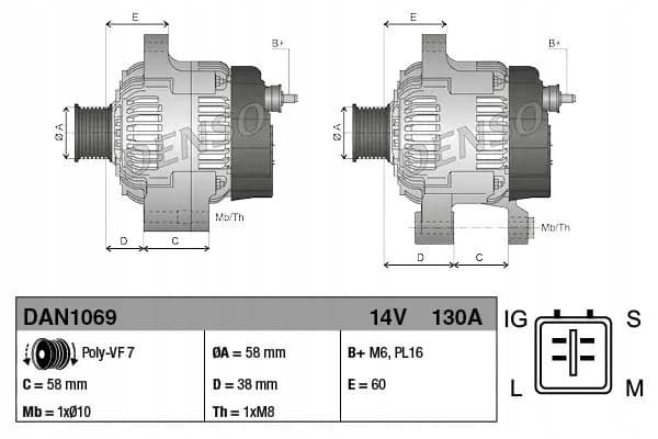 Alternador Denso DAN1069 para Toyota nuevo 3