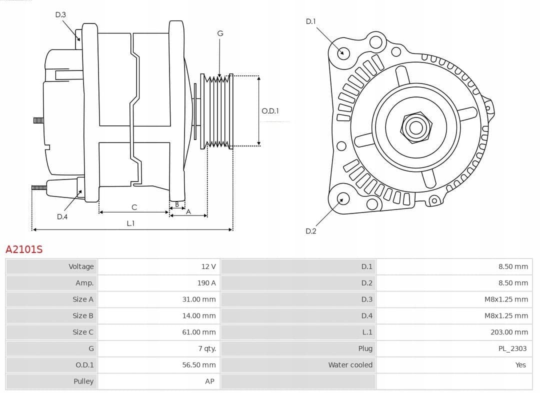 Alternador As-Pl A2101S nuevo 8