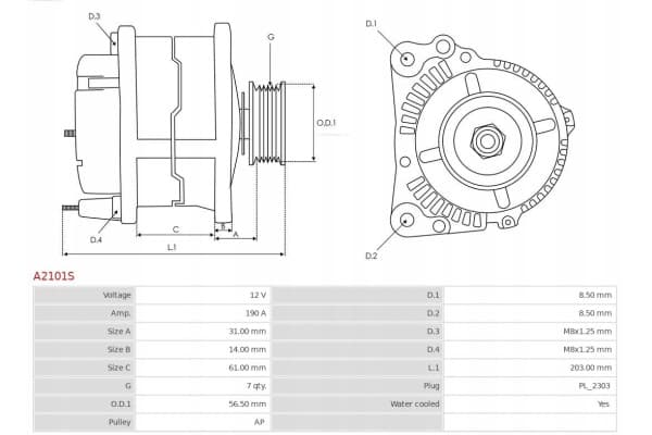 Alternador As-Pl A2101S usado 8