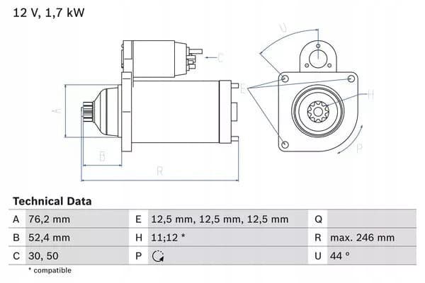 Motor de arranque Bosch 0 986 024 100 usado 2