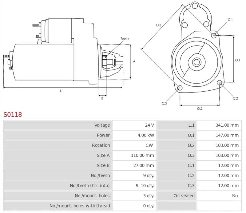 Motor de arranque As-Pl S0118 nuevo 5