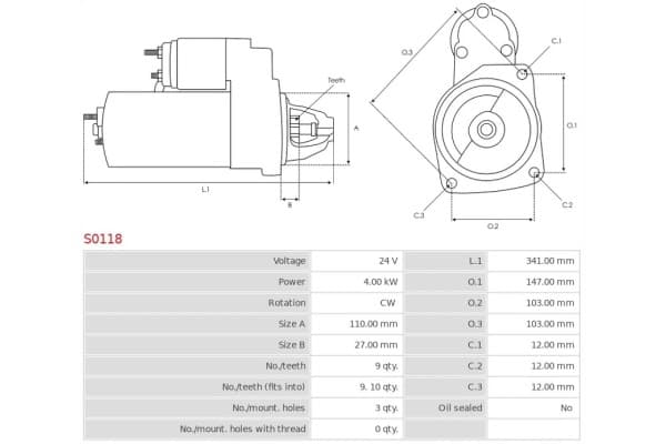 Motor de arranque As-Pl S0118 usado 5