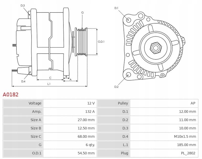 Alternador As-Pl A0182 nuevo 5