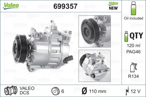 Compresor de Aire Acondicionado Valeo 699357 nuevo 2
