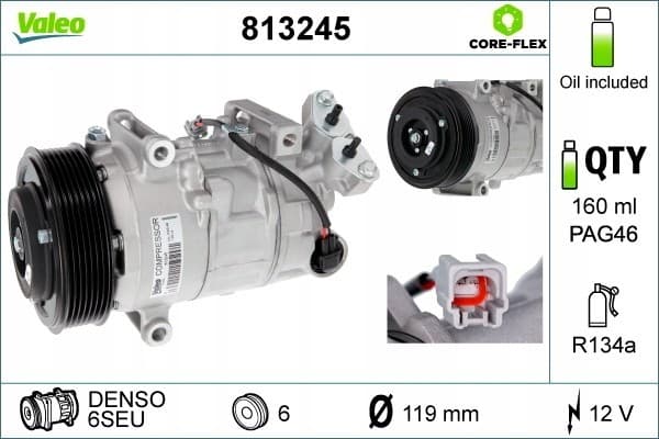 Compresor de Aire Acondicionado Valeo 813245 usado 5