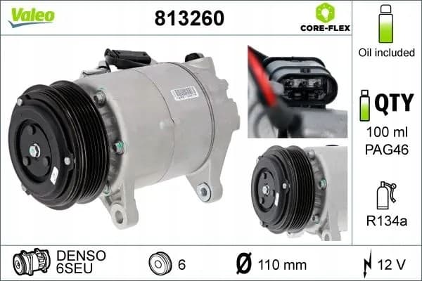 Compresor de aire acondicionado Valeo 813260 nuevo 2