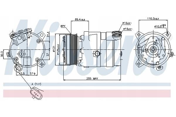 Compresor de aire acondicionado Nissens 89062 usado 2