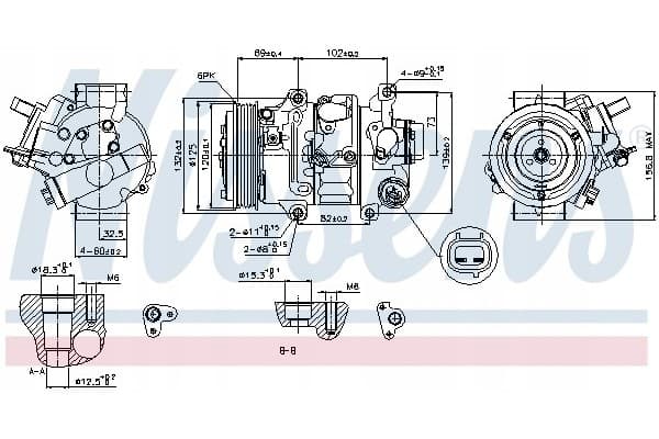 Compresor de aire acondicionado Nissens 89314 usado 2