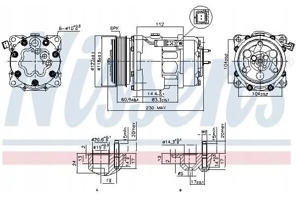 Compresor de aire acondicionado Nissens 89032 usado 6