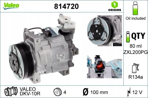 Compresor de aire acondicionado Valeo 814720 usado 5