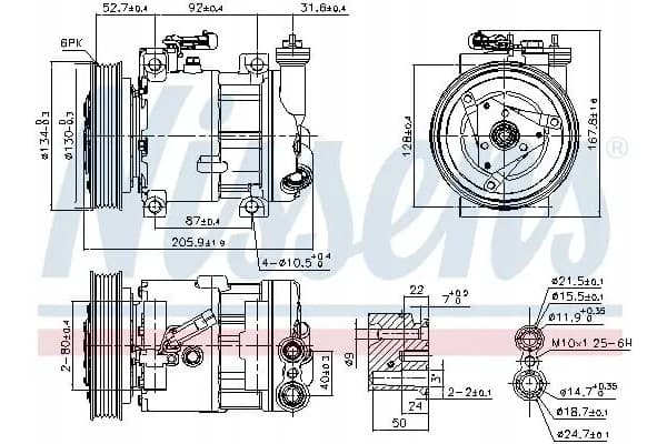 Compresor de aire acondicionado Nissens 89120 usado 8