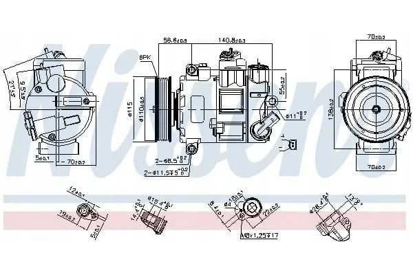Compresor de aire acondicionado Nissens 890632 usado 9