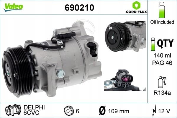Compresor de aire acondicionado Valeo 690210 nuevo 5