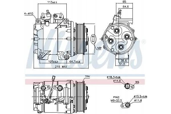 Compresor de aire acondicionado Nissens 890128 usado 8