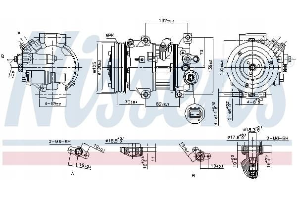 Compresor de aire acondicionado Nissens 890650 usado 2
