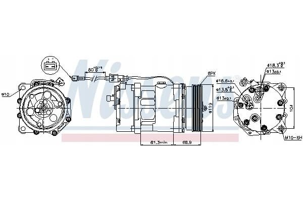 Compresor de Aire Acondicionado Nissens 89224 usado 3