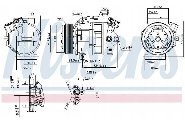 Compresor de aire acondicionado Nissens 890138 usado 11