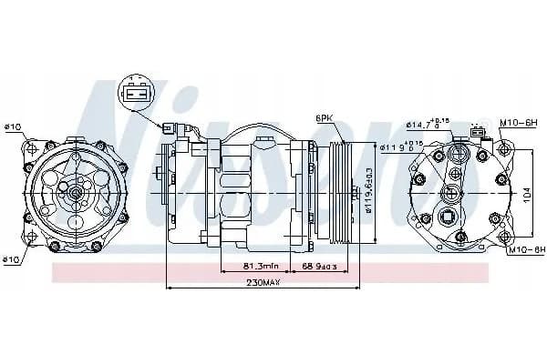 Compresor de aire acondicionado Nissens 89040 usado 6