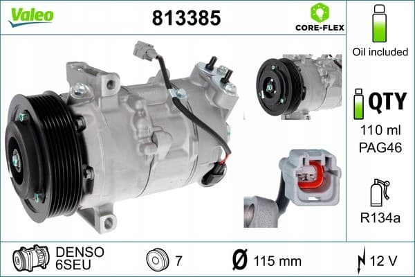 Compresor de aire acondicionado Valeo 813385 usado 5