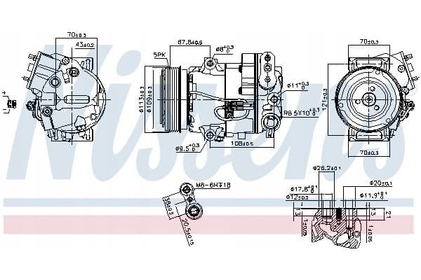 Compresor de aire acondicionado Nissens 890266 usado 2