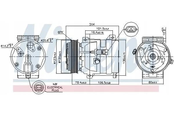 Compresor de aire acondicionado Nissens 89217 usado 5