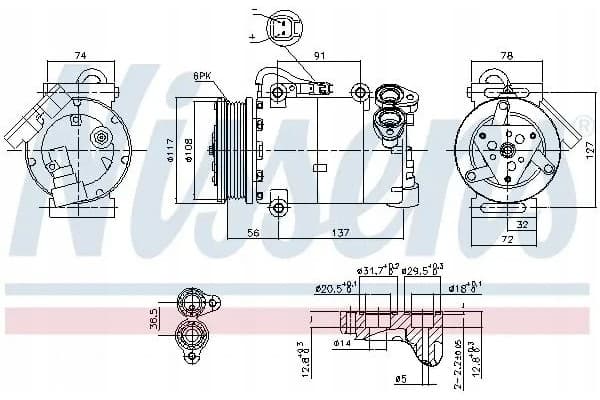 Compresor de aire acondicionado Nissens 890040 nuevo 8
