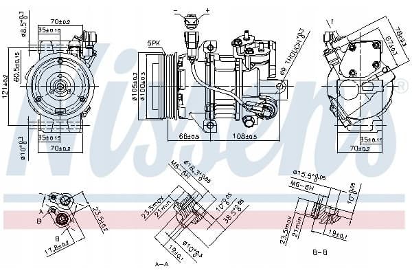 Compresor de aire acondicionado Nissens 890077 usado 2