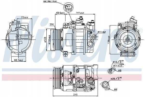Compresor de aire acondicionado Nissens 89520 usado 2